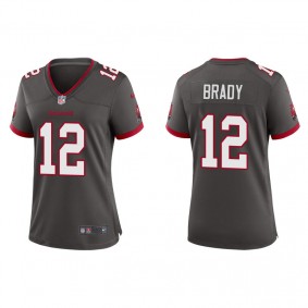 Women's Tampa Bay Buccaneers Tom Brady Pewter Alternate Game Jersey