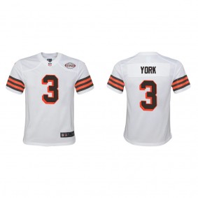 Youth Cleveland Browns Cade York White 1946 Collection Game Jersey