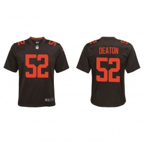 Youth Cleveland Browns Dawson Deaton Brown Alternate Game Jersey