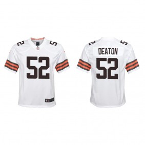 Youth Cleveland Browns Dawson Deaton White Game Jersey