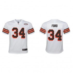 Youth Cleveland Browns Jerome Ford White 1946 Collection Game Jersey