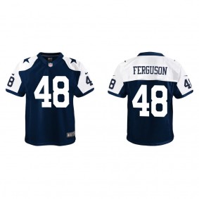 Youth Dallas Cowboys Jake Ferguson Navy Alternate Game Jersey