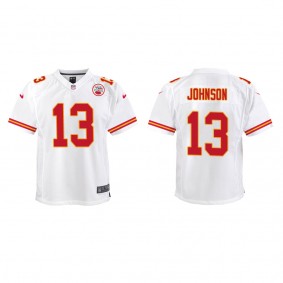 Youth Kansas City Chiefs Nazeeh Johnson White Game Jersey