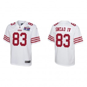 Youth Willie Snead IV San Francisco 49ers White Super Bowl LVIII Game Jersey