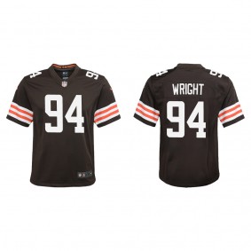 Youth Cleveland Browns Alex Wright Brown 2022 NFL Draft Game Jersey