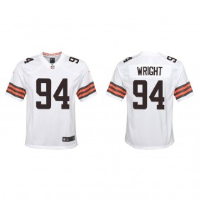 Youth Cleveland Browns Alex Wright White 2022 NFL Draft Game Jersey