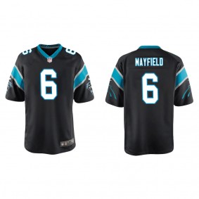 Youth Baker Mayfield Panthers Black Game Jersey