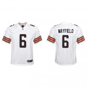 Youth Cleveland Browns Baker Mayfield White Game Jersey