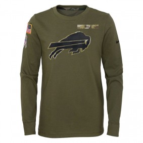 Youth Buffalo Bills Olive 2021 Salute To Service Long Sleeve T-Shirt