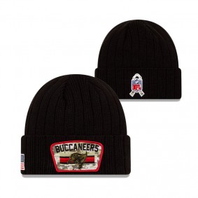 Youth Tampa Bay Buccaneers Black 2021 Salute To Service Cuffed Knit Hat