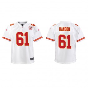 Youth C.J. Hanson Kansas City Chiefs White Game Jersey