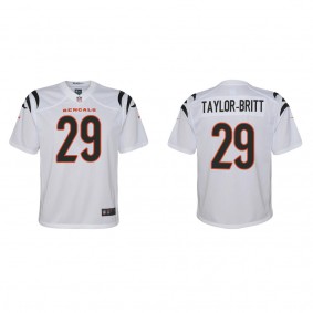 Youth Cincinnati Bengals Cam Taylor-Britt White Game Jersey