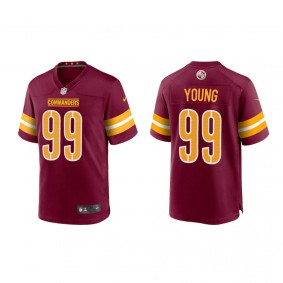 Youth Washington Commanders Chase Young Burgundy Gold Game  Jersey