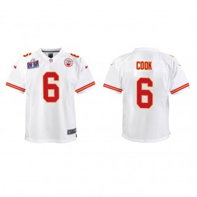 Youth Bryan Cook Kansas City Chiefs White Super Bowl LVIII Game Jersey