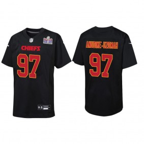 Youth Felix Anudike-Uzomah Kansas City Chiefs Black Super Bowl LVIII Carbon Fashion Game Jersey