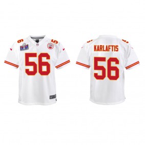 Youth George Karlaftis Kansas City Chiefs White Super Bowl LVIII Game Jersey