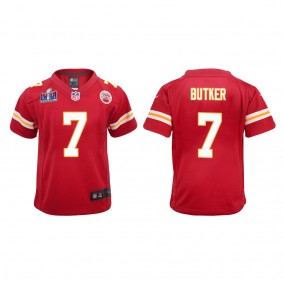 Youth Harrison Butker Kansas City Chiefs Red Super Bowl LVIII Game Jersey