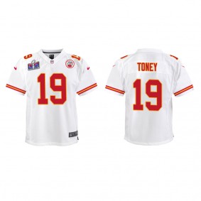 Youth Kadarius Toney Kansas City Chiefs White Super Bowl LVIII Game Jersey