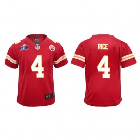 Youth Rashee Rice Kansas City Chiefs Red Super Bowl LVIII Game Jersey