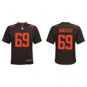 Youth Chase Winovich Cleveland Browns Brown Alternate Game Jersey