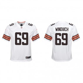 Youth Chase Winovich Cleveland Browns White Game Jersey