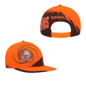 Youth Cleveland Browns Mitchell & Ness Orange Brown Spiral Snapback Hat