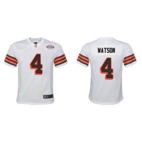 Youth Cleveland Browns Deshaun Watson White 1946 Collection Game Jersey