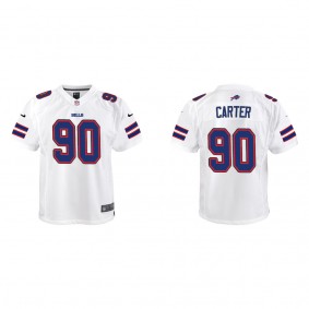 Youth DeWayne Carter Buffalo Bills White Game Jersey