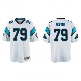 Youth Carolina Panthers Ikem Ekwonu White 2022 NFL Draft Game Jersey