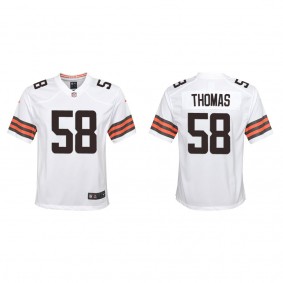 Youth Cleveland Browns Isaiah Thomas White Game Jersey