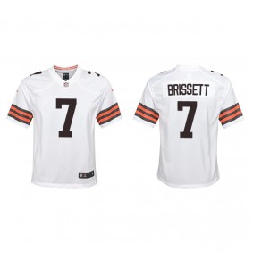 Youth Cleveland Browns Jacoby Brissett White Game Jersey