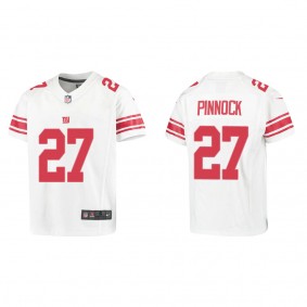 Youth New York Giants Jason Pinnock White Game Jersey