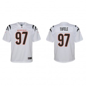 Youth Cincinnati Bengals Jay Tufele White Game Jersey