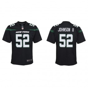 Youth New York Jets Jermaine Johnson II Black Game Jersey