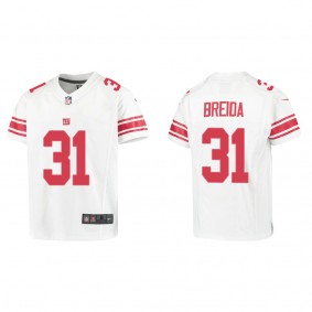 Youth Matt Breida New York Giants White Game Jersey