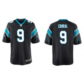 Youth Carolina Panthers Matt Corral Black 2022 NFL Draft Game Jersey