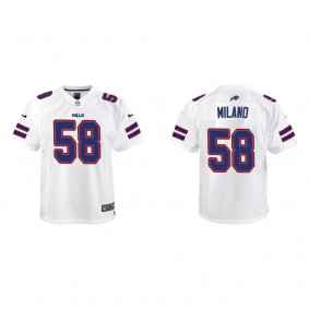 Youth Buffalo Bills Matt Milano White Game Jersey