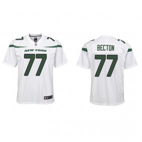 Youth New York Jets Mekhi Becton White Game Jersey