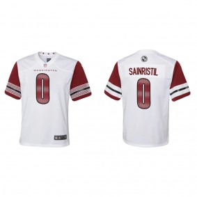 Youth Mike Sainristil Washington Commanders White Game Jersey