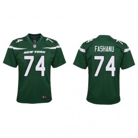 Youth Olu Fashanu New York Jets Green Game Jersey