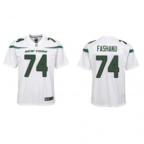 Youth Olu Fashanu New York Jets White Game Jersey