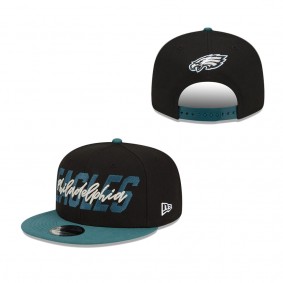 Youth Philadelphia Eagles New Era Black Midnight Green 2022 NFL Draft 9FIFTY Snapback Hat