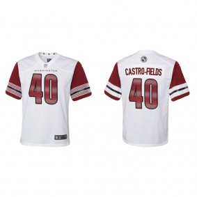 Youth Washington Commanders Tariq Castro-Fields White Game Jersey