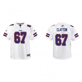 Youth Travis Clayton Buffalo Bills White Game Jersey