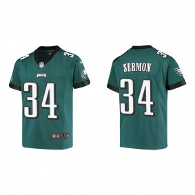 Youth Philadelphia Eagles Trey Sermon Midnight Green Game Jersey