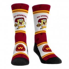 Youth Washington Football Team Rock Em Socks NFL x Nickelodeon Spongebob Squarepants Team Up Crew Socks