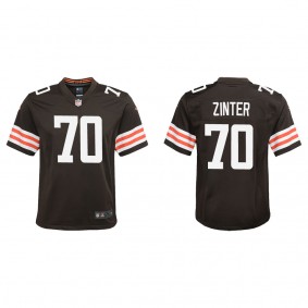 Youth Zak Zinter Cleveland Browns Brown Game Jersey
