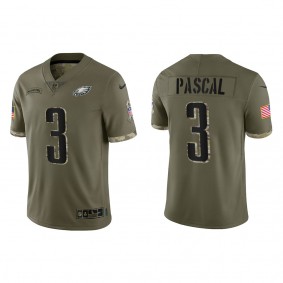 Zach Pascal Philadelphia Eagles Olive 2022 Salute To Service Limited Jersey