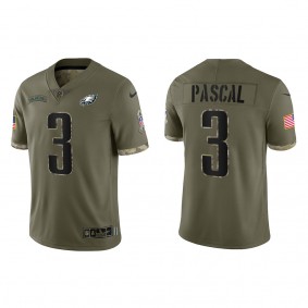 Zach Pascal Philadelphia Eagles Olive 2022 Salute To Service Limited Jersey