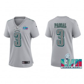 Zach Pascal Women's Philadelphia Eagles Nike Gray Super Bowl LVII Patch Atmosphere Fashion Game Jersey